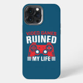 ビデオゲームが私の人生を台無し，ゲーマーの人生 iPhoneケース (裏面)