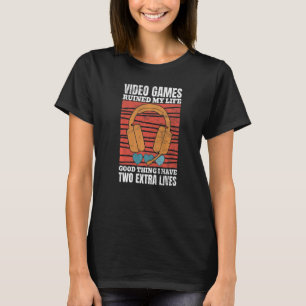 ビデオゲームが私の生活を台無しにクラシックビデオコンソール Tシャツ