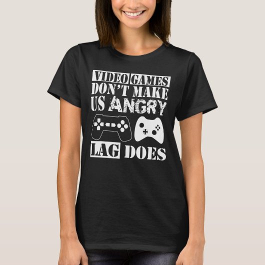ビデオゲームでゲーマーが怒生まれ Tシャツ (正面)