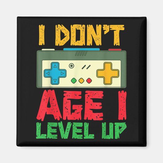 ビデオゲームでレベルアップ ゲーマー 誕生日 ゲーム マグネット (正面)
