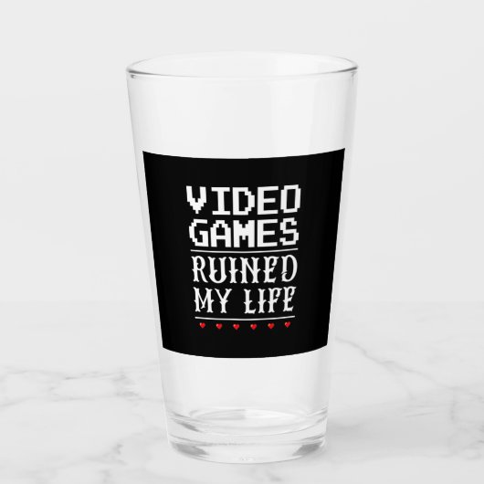 ビデオゲームで人生が台無しになった タンブラーグラス (正面)