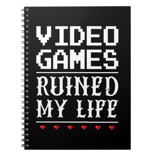 ビデオゲームで人生が台無しになった ノートブック (正面)