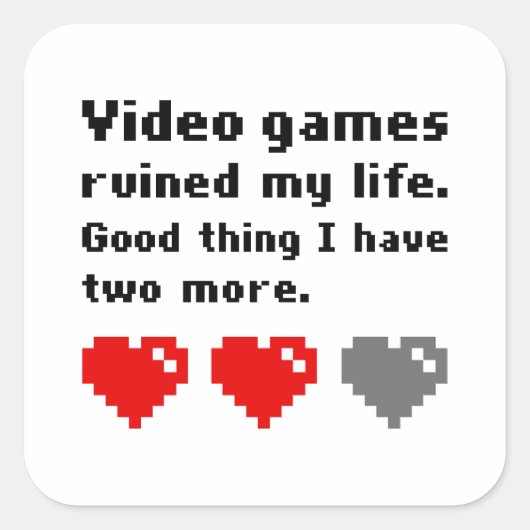 ビデオゲームで私の人生は台無しになった スクエアシール (正面)