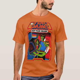 ビデオゲームで脳が腐る80 Tシャツ