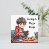 ビデオゲームとピザパーティーボーイの誕生日 招待状 (スタンド正面)