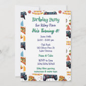 ビデオゲームとピザボーイの誕生日パーティー 招待状 (裏面)