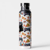 ビデオゲームとピザモノグラムの ウォーターボトル (左面)
