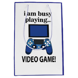 ビデオゲームに忙しい 私はビデオゲームに忙しい ミディアムペーパーバッグ