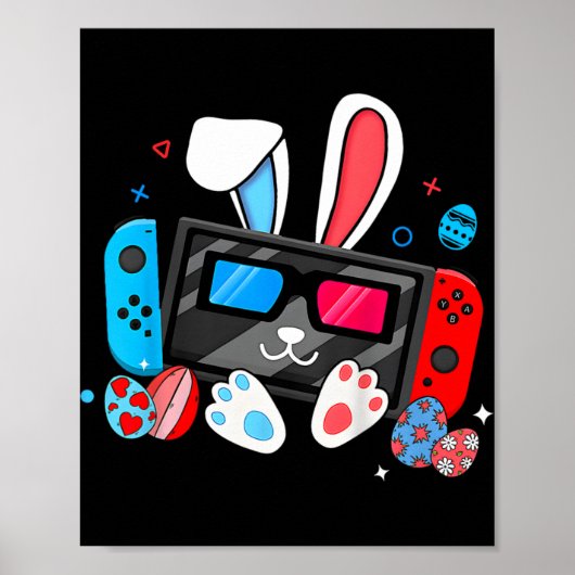 ビデオゲームのうさぎの卵のコスチューム イースターの日 少年少女 ポスター (正面)
