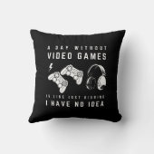 ビデオゲームのないおもしろい日 クッション (裏面)