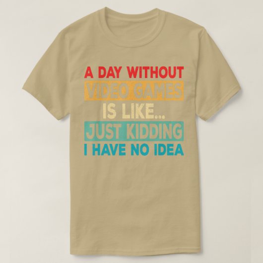 ビデオゲームのない日ビデおもしろいオレトロゲーミン Tシャツ (デザイン正面)