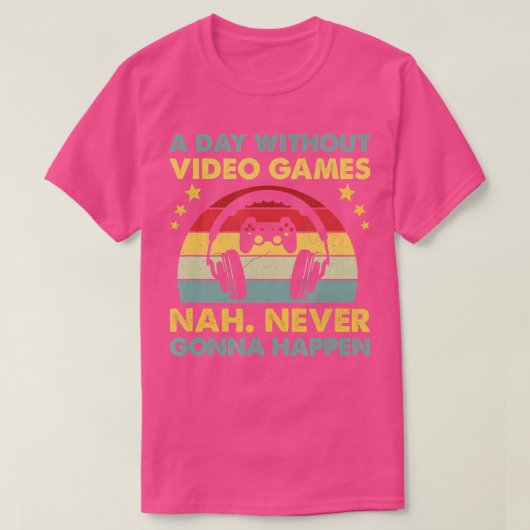 ビデオゲームのギフトおもしろい無し男性への日 Tシャツ (デザイン正面)