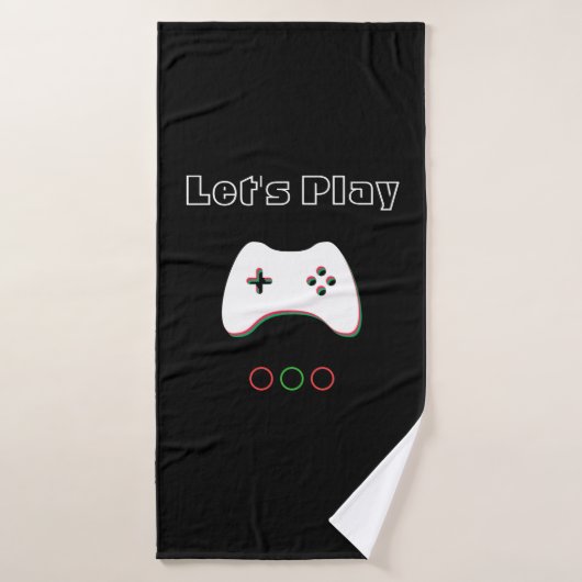 ビデオゲームのコントローラーは、芸術遊ぼう、赤い及び緑の バスタオル (バスタオル)