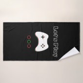 ビデオゲームのコントローラーは、芸術遊ぼう、赤い及び緑の バスタオル (バスタオル)