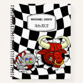 ビデオゲームのコントローラーを握るかっこいいミノタウロス ノートブック (正面)