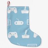 ビデオゲームのテーマの賭博のデザインのビデオゲームのゲーマー スモールクリスマスストッキング (正面)