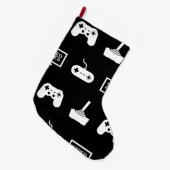 ビデオゲームのテーマの賭博のデザインのビデオゲームのゲーマー ラージクリスマスストッキング (正面 (吊り時))