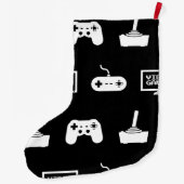 ビデオゲームのテーマの賭博のデザインのビデオゲームのゲーマー ラージクリスマスストッキング (裏面)