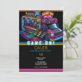 ビデオゲームのトラックバスゲーマー誕生日パーティー 招待状 (スタンド正面)
