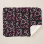 ビデオゲームのネオンピンクの女の子のパターン シェルパブランケット (正面(横))