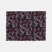 ビデオゲームのネオンピンクの女の子のパターン フリースブランケット (正面(横))