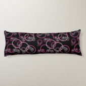 ビデオゲームのネオンピンクの女の子のパターン ボディピロー (裏面)