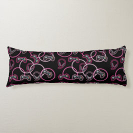 ビデオゲームのネオンピンクの女の子のパターン ボディピロー