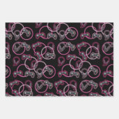 ビデオゲームのネオンピンクの女の子のパターン ラッピングペーパーシート (正面2)