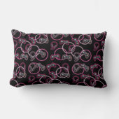 ビデオゲームのネオンピンクの女の子のパターン ランバークッション (正面)