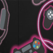 ビデオゲームのネオンピンクの女の子のパターン 壁紙 (縫い目)