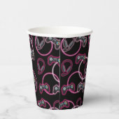 ビデオゲームのネオンピンクの女の子のパターン 紙コップ (右)