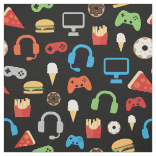 ビデオゲームのパーティーはゲーマーの軽食パターンをからかいます ファブリック