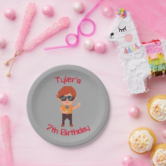 ビデオゲームのパーティーパーソナライズされたプレート ペーパープレート (パーティー)