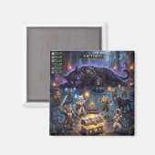 ビデオゲームのボス戦ネコギルドがボスを倒す マグネット (正面/裏面)