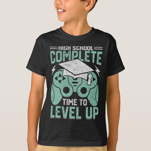 ビデオゲームの卒業生をレベルアップするための学校全体の時間 Tシャツ (正面)