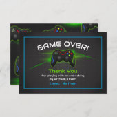 ビデオゲームの子供の誕生日 サンキューカード (正面/裏面)