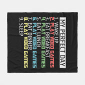 ビデオゲームの完璧な日を描いたアート フリースブランケット (正面(横))