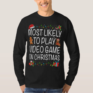 ビデオゲームの家族向けマッチングでクリスマスを過ごす可能性が最も高い Tシャツ
