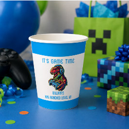 ビデオゲームの恐竜のゲームの誕生日パーティー 紙コップ