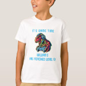ビデオゲームの恐竜のゲームの誕生日パーティー Tシャツ (正面)