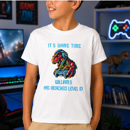ビデオゲームの恐竜のゲームの誕生日パーティー Tシャツ