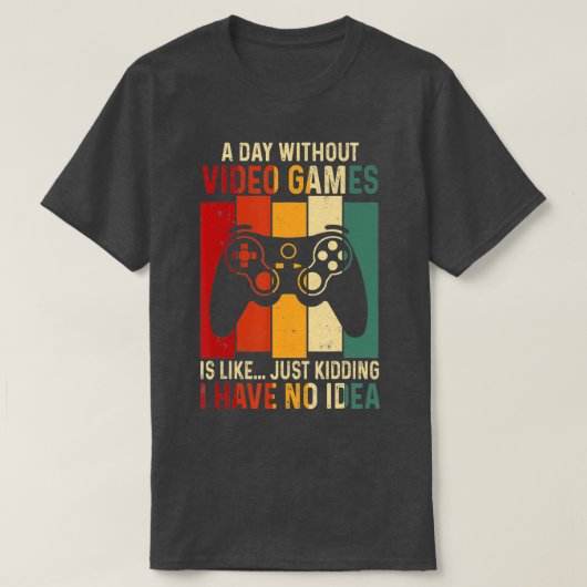 ビデオゲームの無おもしろい日ギフトゲーム Tシャツ (デザイン正面)