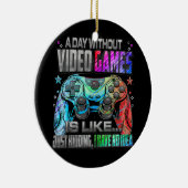 ビデオゲームの無おもしろい日ゲーマー セラミックオーナメント (右)