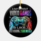 ビデオゲームの無おもしろい日ゲーマー セラミックオーナメント (裏面)