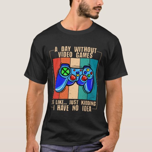 ビデオゲームの無おもしろい日ビデオゲーマー33 Tシャツ (正面)