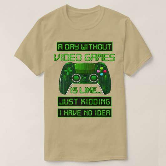 ビデオゲームの無おもしろい日Video Gamer Gift G Tシャツ (デザイン正面)