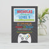 ビデオゲームの男の子の誕生日のパーティの招待状 招待状 (スタンド正面)