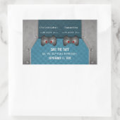 ビデオゲームの結婚式延期ステッカー（青） 長方形シール (バッグ)