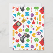 ビデオゲームの誕生日パーティーでゲーム 招待状 (裏面)