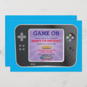 ビデオゲームの誕生日パーティーのゲーマー,コンソール招待状 招待状 (正面/裏面)